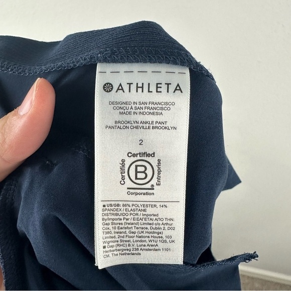 Athleta Dark Blue Brooklyn Ankle Athleisure Casual Pants Size 2 - Picture 6 of 8